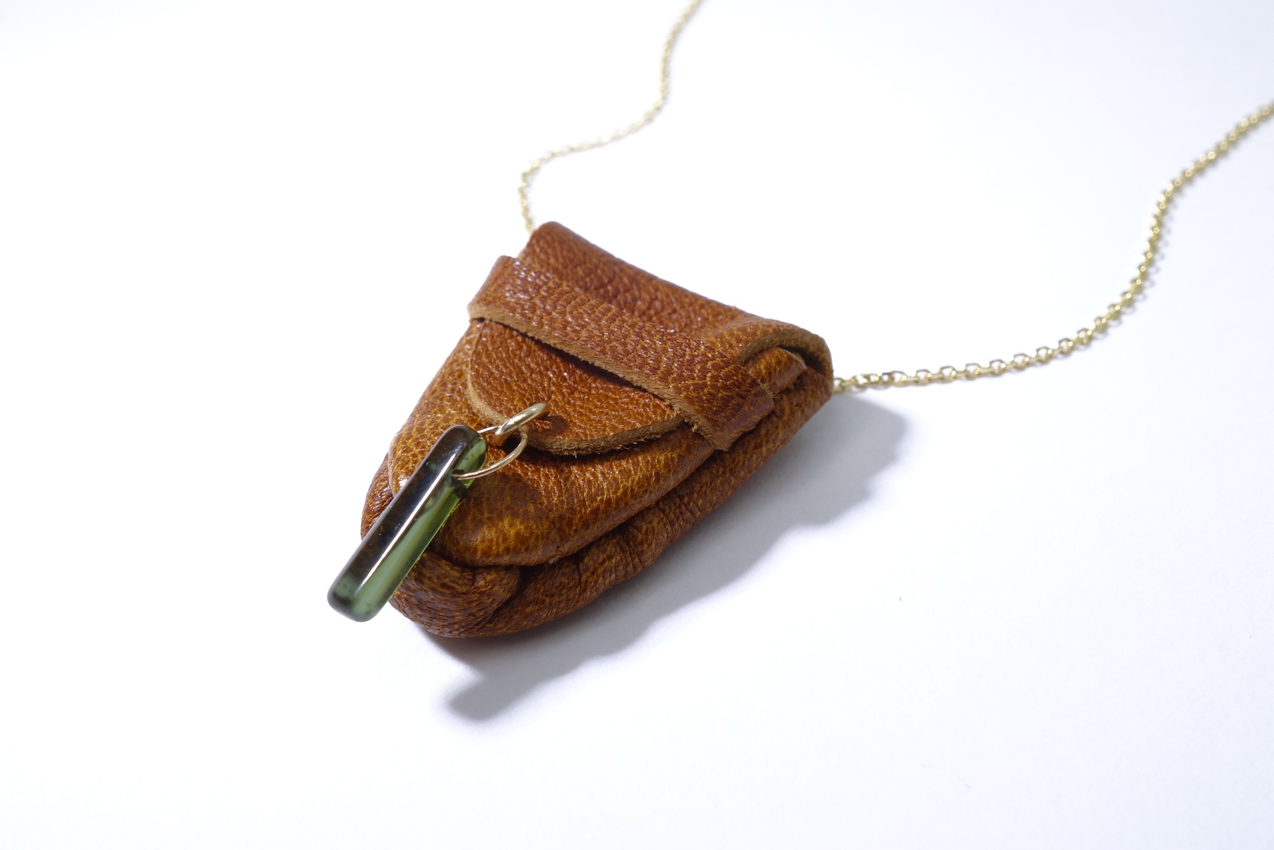 Tourmaline Talisman Pouch Necklace Talisman